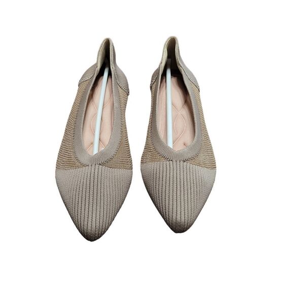 Tan knit Pointe toe flats - Picture 1 of 4